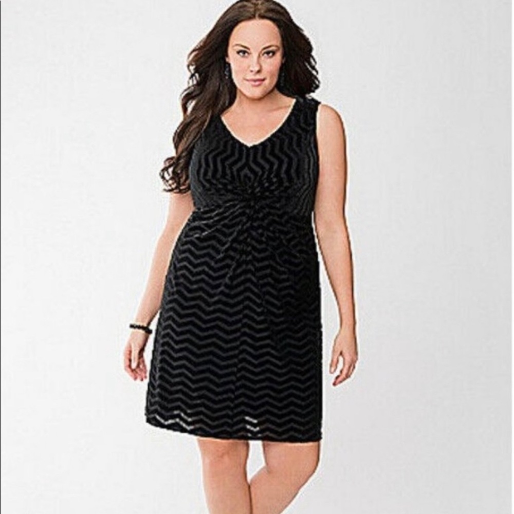 Lane Bryant Black Velvet Sleeveless Dress 18 and 22